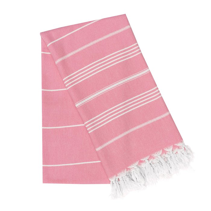 Serviette de plage fouta 100% coton organique 100x180 - Rose