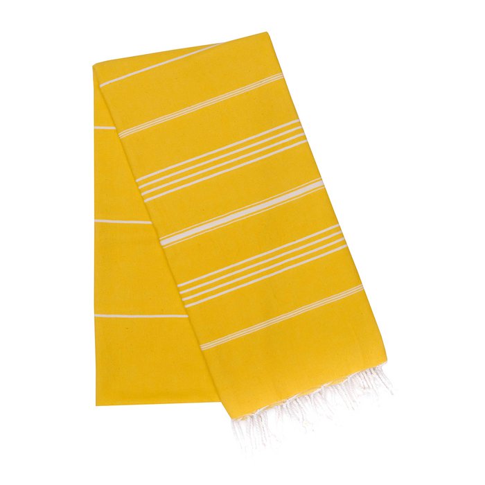 Serviette de plage 100% coton 100x180 - Jaune