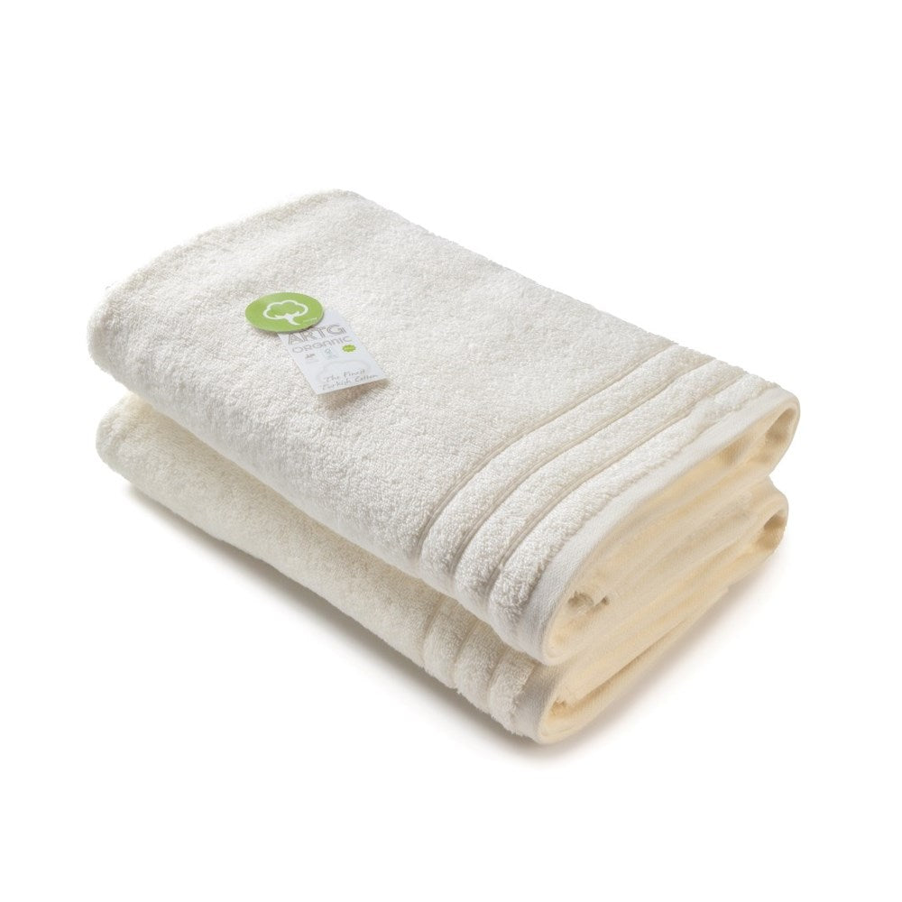 Draps de bain 100% coton organique 70x140 - Blanc cassé