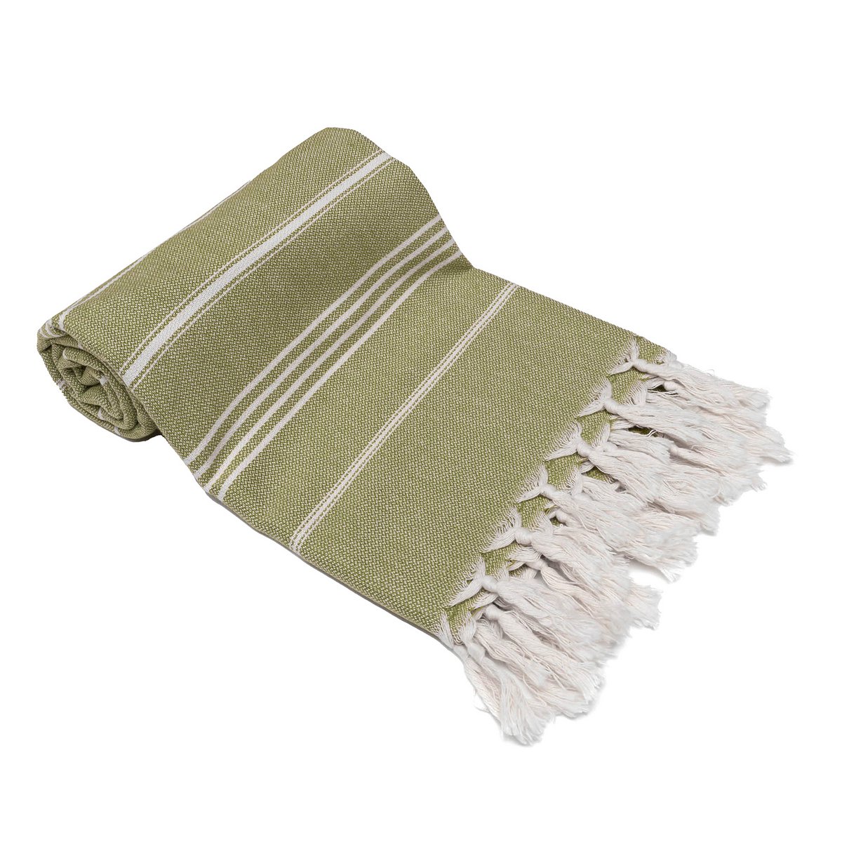 Serviettes de plage 100% coton Bio 100x180 - Vert Olive