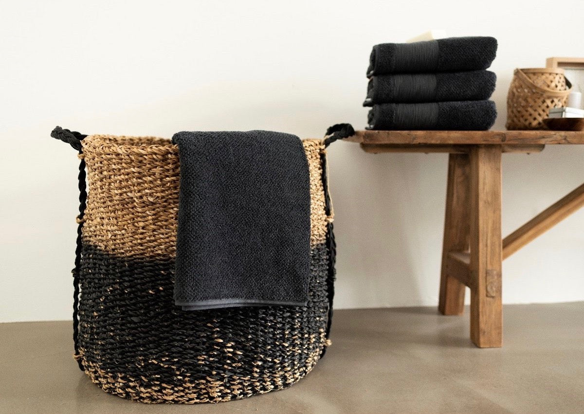 Serviette 100% coton biologique 60x110 - Sable noir