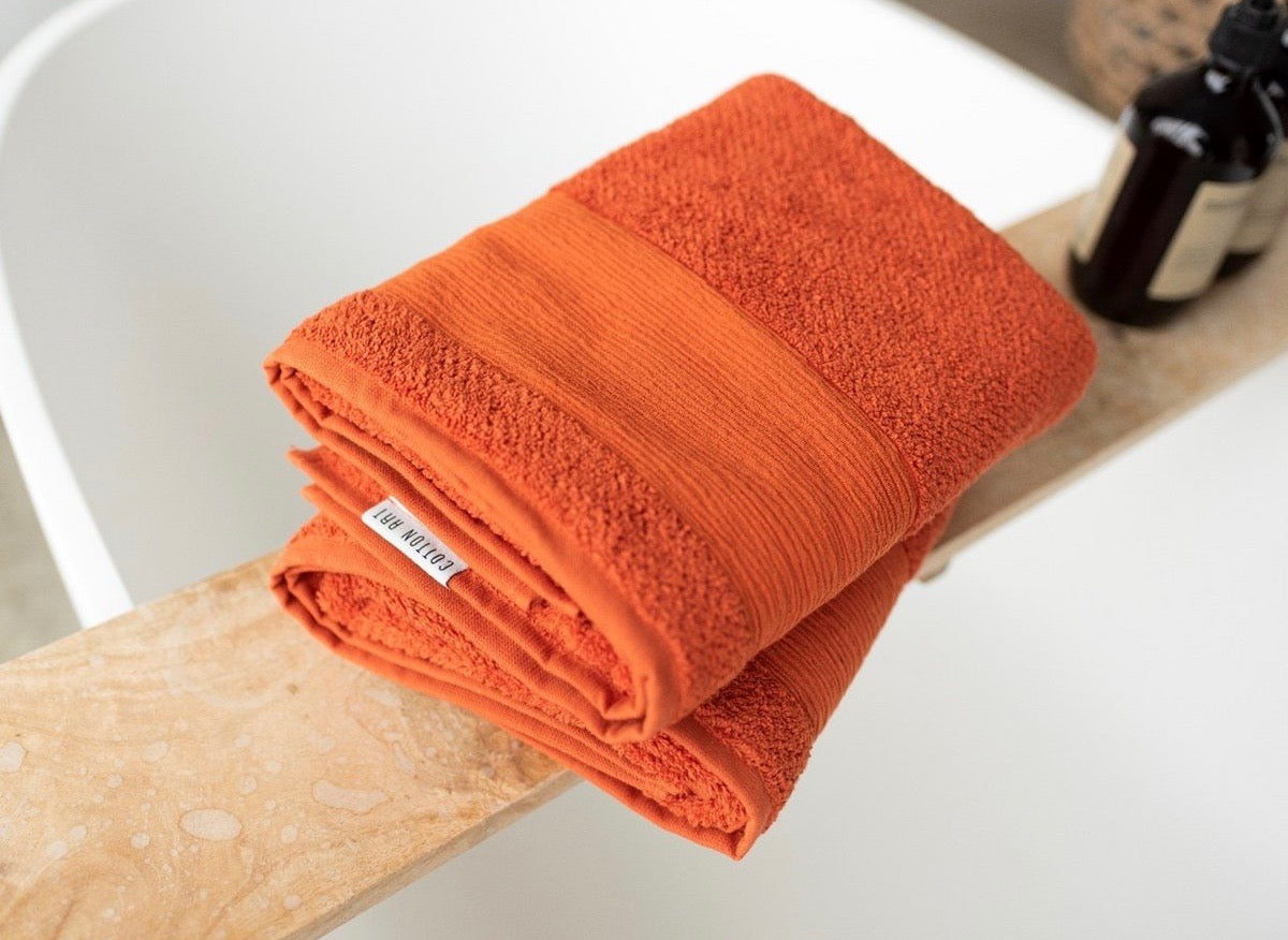 Serviette 100% coton biologique 60x110 - Terracotta